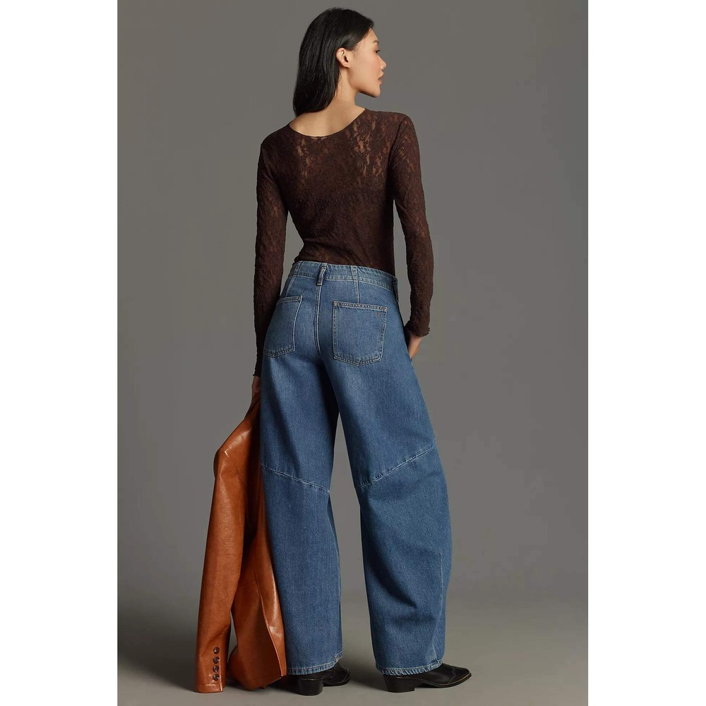 NEW Anthropologie Pilcro Georgia Full-Length High Rise Barrel Jeans Size 29 - Picture 3 of 11